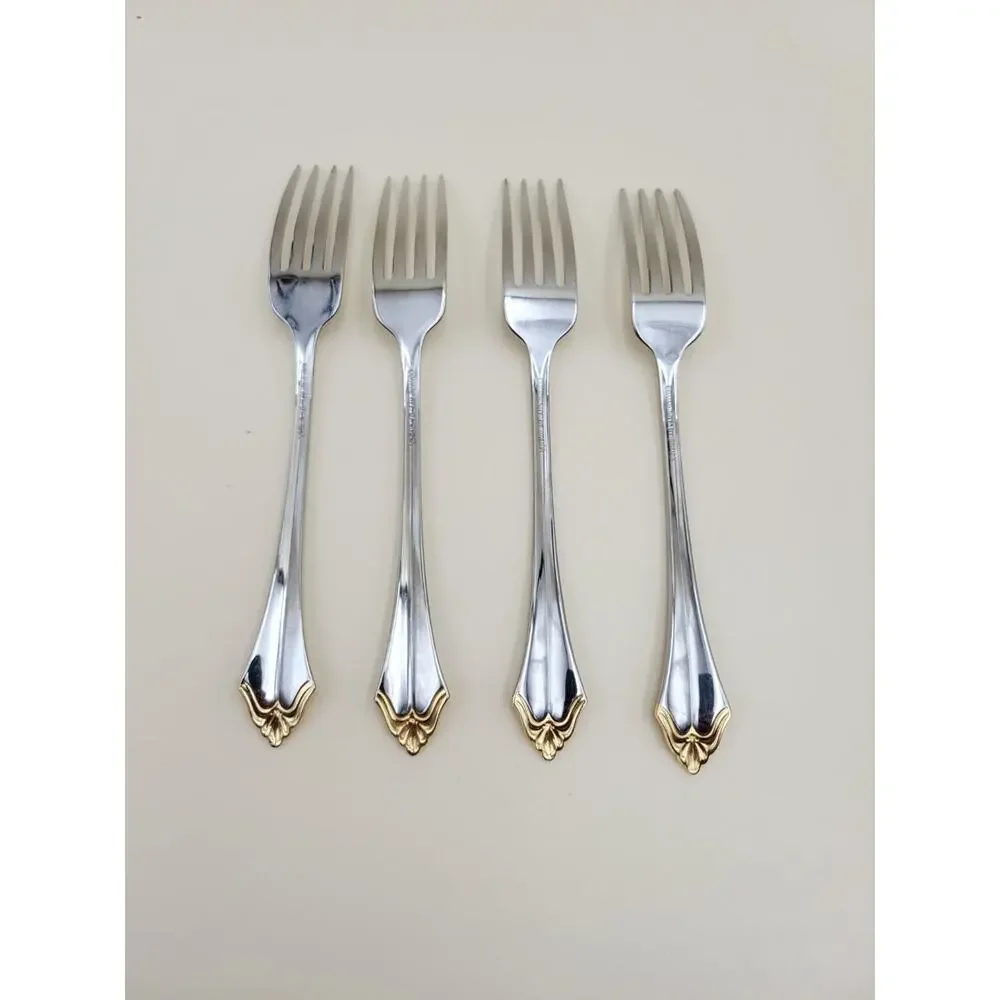 Oneida Community Golden Affection Flatware Set Gold Electroplate Stainless 20pc